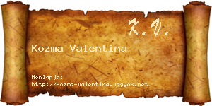 Kozma Valentina névjegykártya
